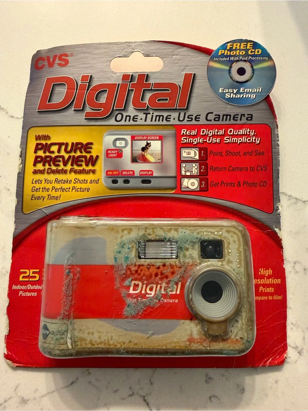 NWT Vintage CVS Pure Digital One-Time-Use Camera - New Sealed Packaging